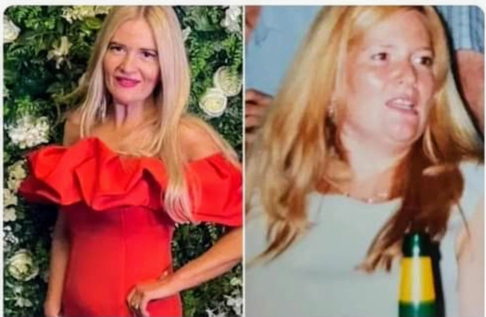 before and after red dress